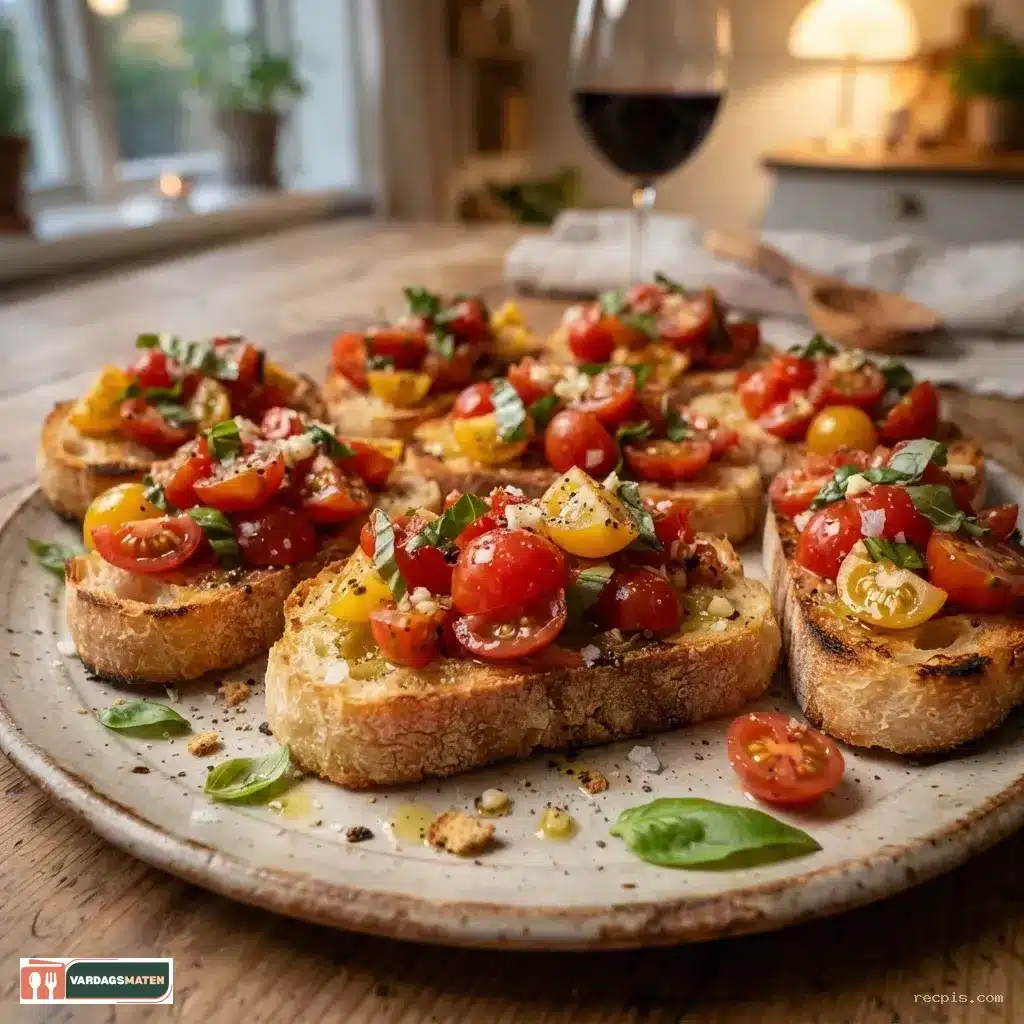 bruschetta med tomat och basilika