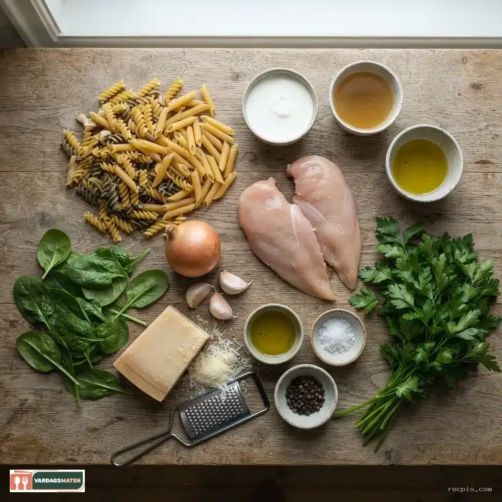 krämig kycklingpasta