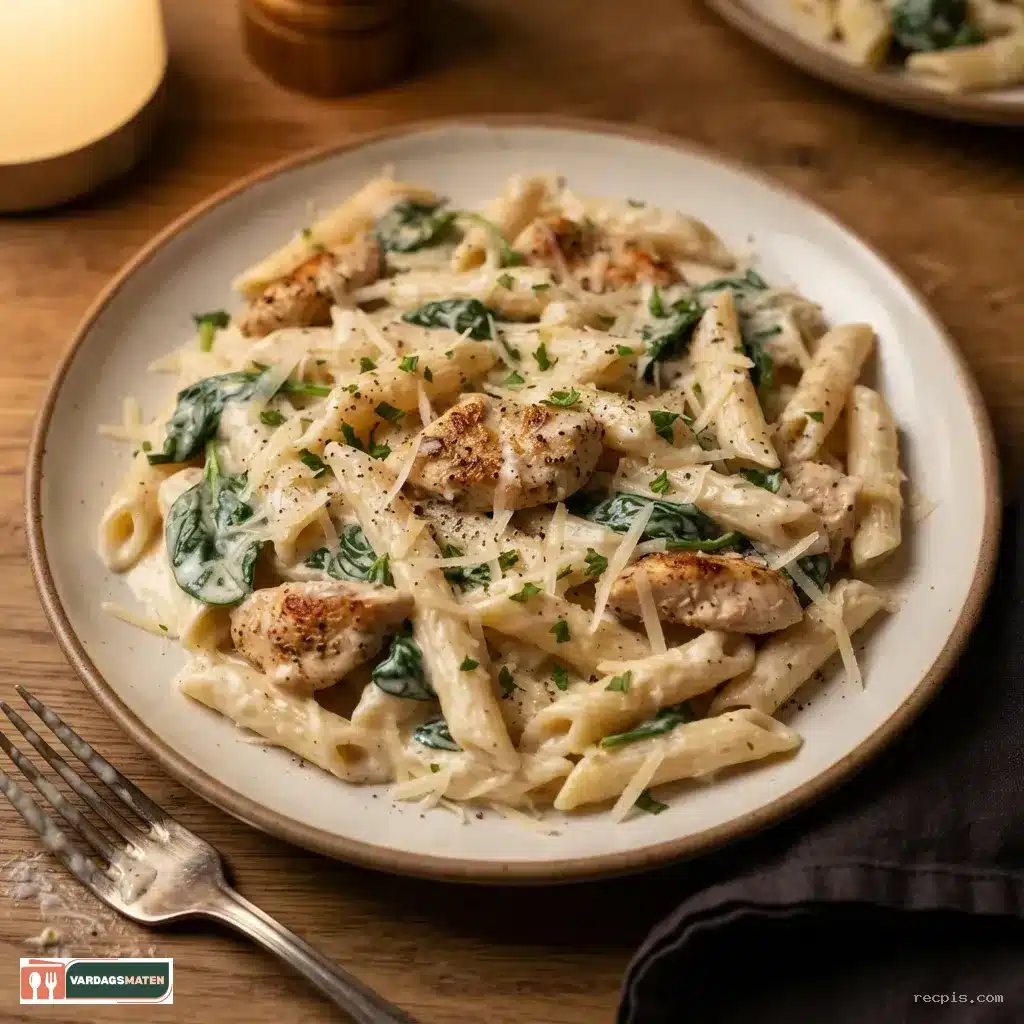 krämig kycklingpasta