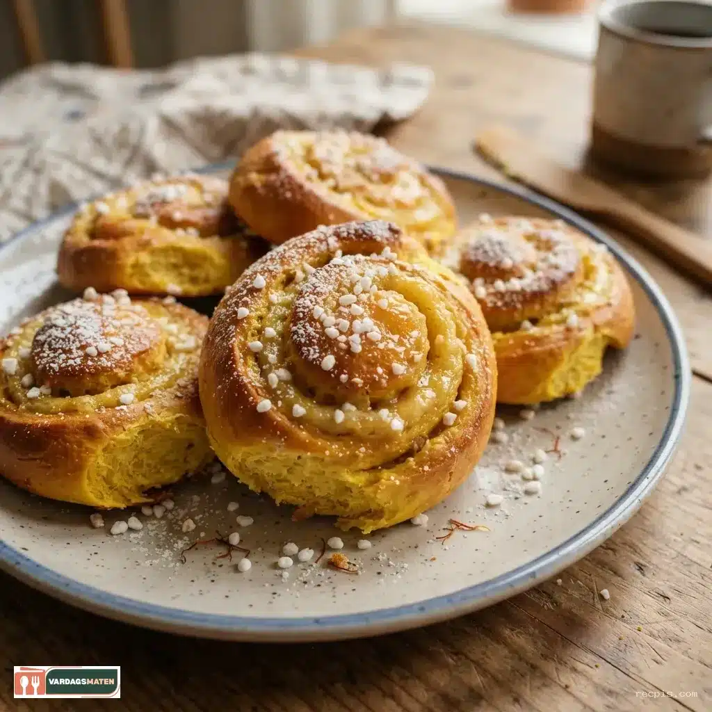 saffransbullar med mandelmassa