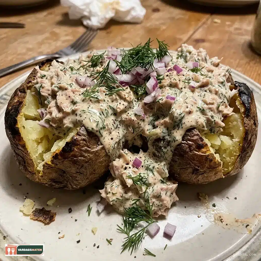 Bakad potatis med tonfiskkräm